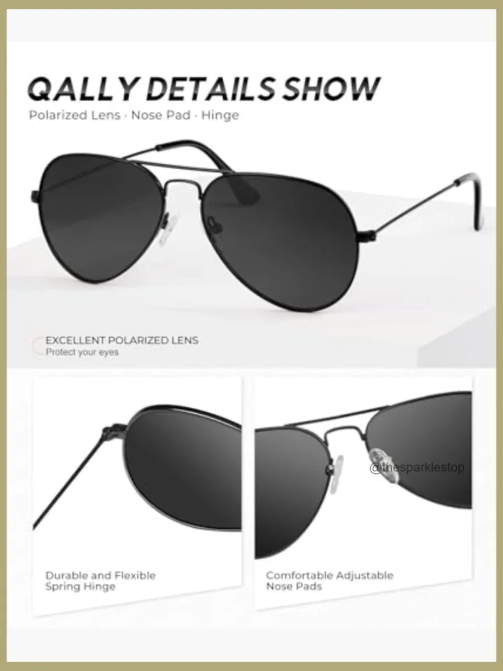 Polarized Aviator Sunglasses with UV Protection for Driving